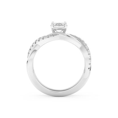 Emerald Cut Moissanite Bridal Set with Twisted Shank Settings – 1.02 CT Center, 0.43 TCW Accents 5