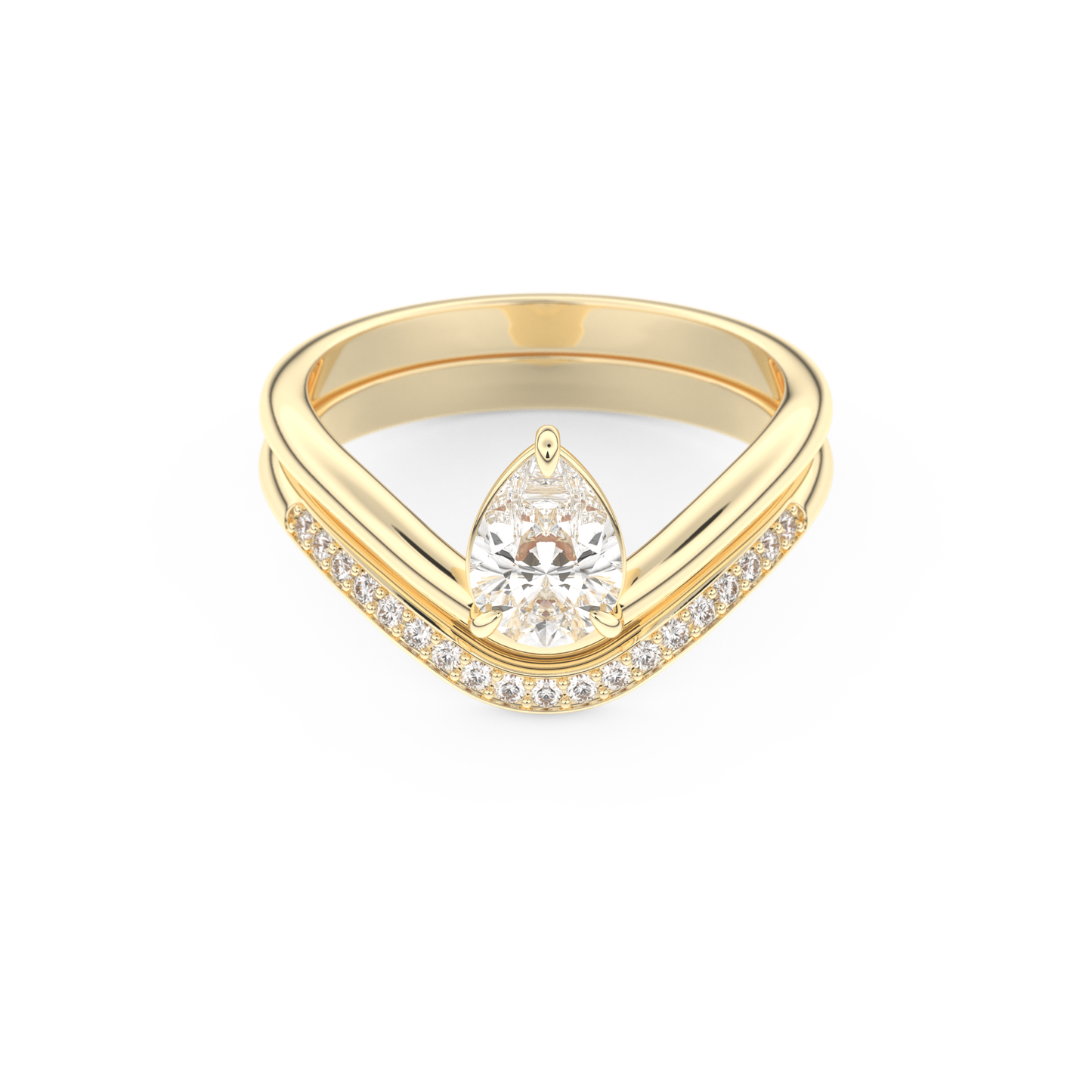 Pear Cut Moissanite Bridal Set with Solitaire Settings – 0.65 CT Center, 0.09 TCW Accents 7