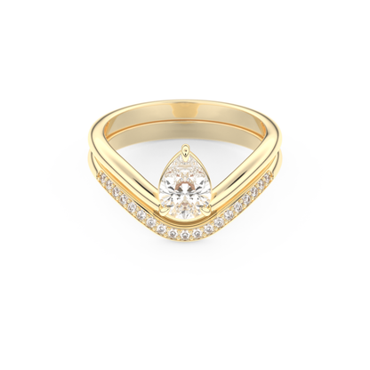 Pear Cut Moissanite Bridal Set with Solitaire Settings – 0.65 CT Center, 0.09 TCW Accents 7