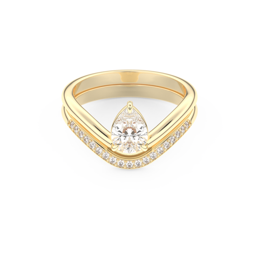 Pear Cut Moissanite Bridal Set with Solitaire Settings – 0.65 CT Center, 0.09 TCW Accents 7