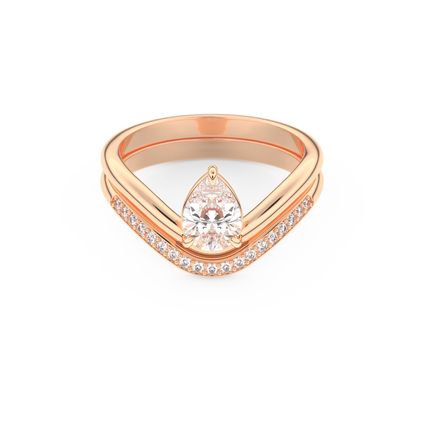 Pear Cut Moissanite Bridal Set with Solitaire Settings – 0.65 CT Center, 0.09 TCW Accents 13