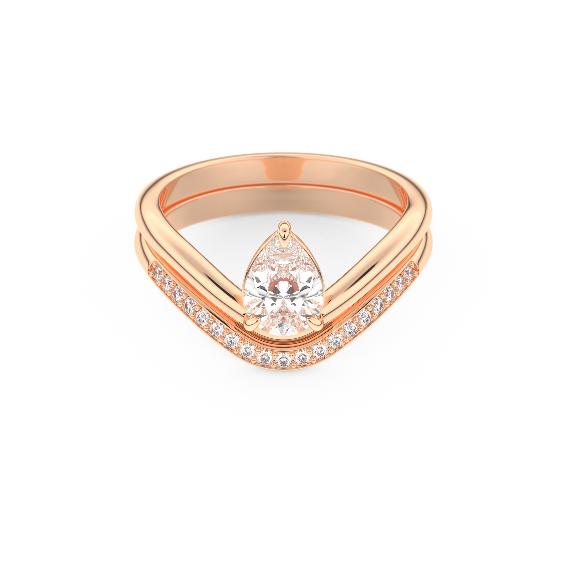 Pear Cut Moissanite Bridal Set with Solitaire Settings – 0.65 CT Center, 0.09 TCW Accents 13