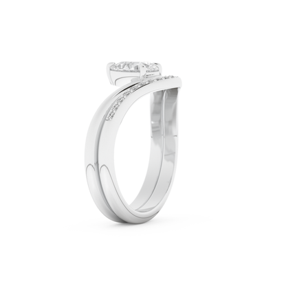 Pear Cut Moissanite Bridal Set with Solitaire Settings – 0.65 CT Center, 0.09 TCW Accents 6