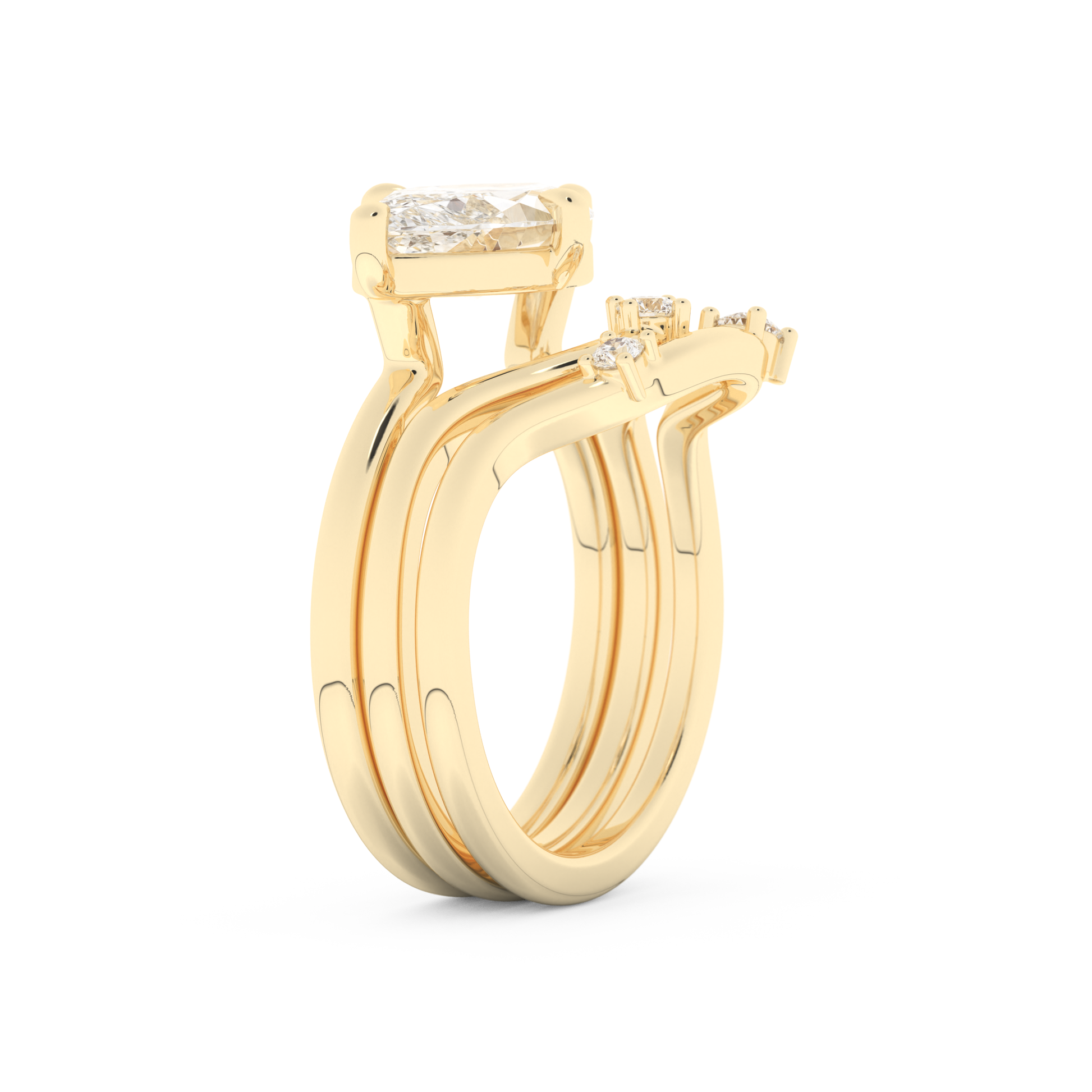 Marquise Cut Moissanite Bridal Set with Solitaire Settings  – 2.24 CT Center, 0.13 TCW Accents 10