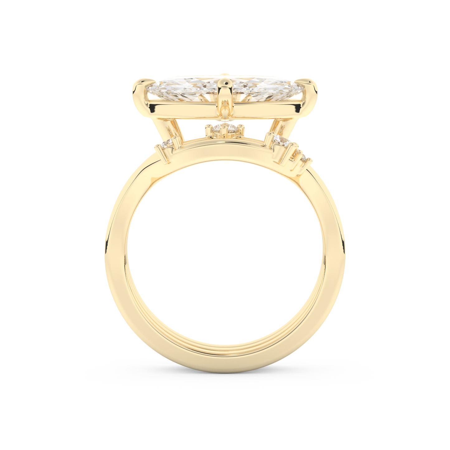 Marquise Cut Moissanite Bridal Set with Solitaire Settings  – 2.24 CT Center, 0.13 TCW Accents 11