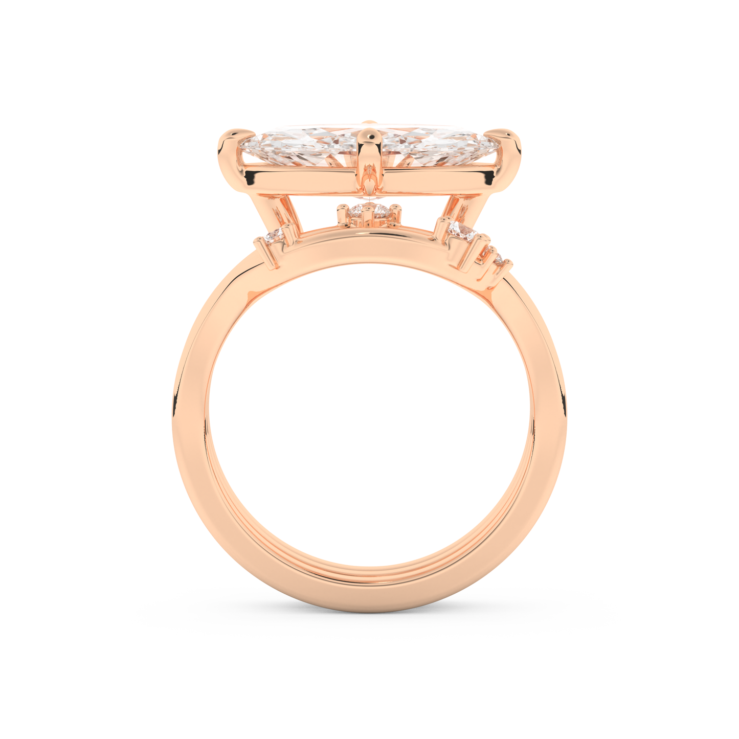Marquise Cut Moissanite Bridal Set with Solitaire Settings  – 2.24 CT Center, 0.13 TCW Accents 17