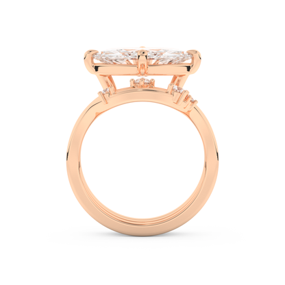 Marquise Cut Moissanite Bridal Set with Solitaire Settings  – 2.24 CT Center, 0.13 TCW Accents 17