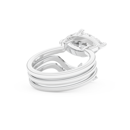 Marquise Cut Moissanite Bridal Set with Solitaire Settings  – 2.24 CT Center, 0.13 TCW Accents 3