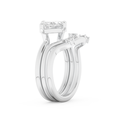 Marquise Cut Moissanite Bridal Set with Solitaire Settings  – 2.24 CT Center, 0.13 TCW Accents 6