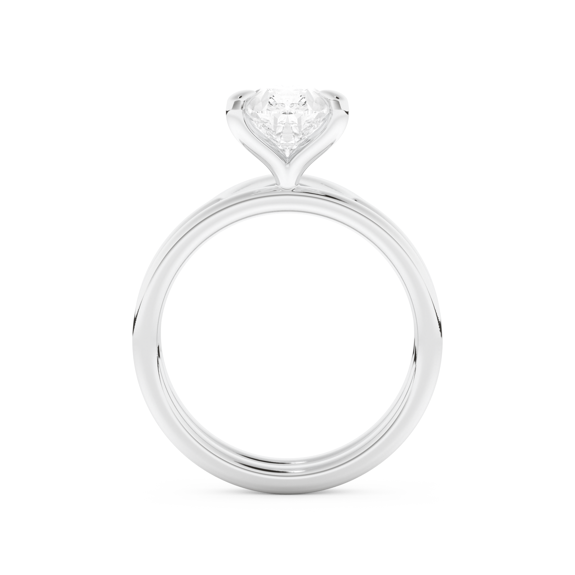 Pear Cut Moissanite Bridal Set with Solitaire Settings  – 1.99 CT Center, 0.01 TCW Accents 5