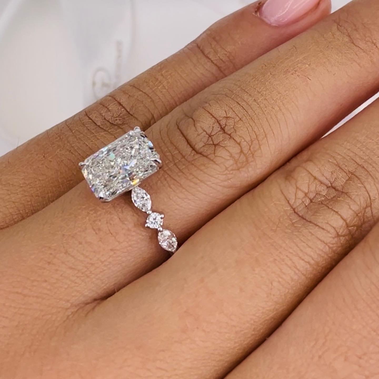 4 CT Radiant Solitaire CVD G/VS Diamond Engagement Ring 8