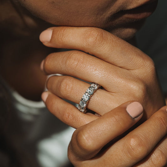 0.15 TCW Round Milgrain Lab Grown Diamond Wedding Band
