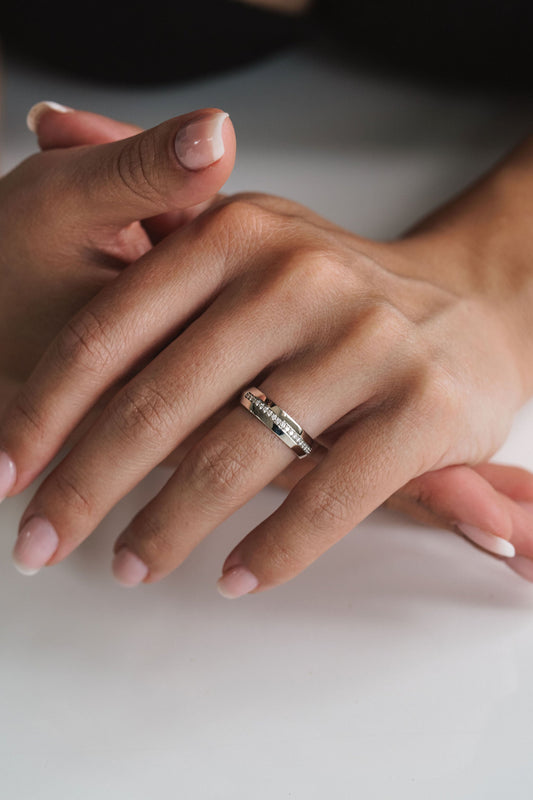0.15 TCW Round Milgrain Lab Grown Diamond Wedding Band