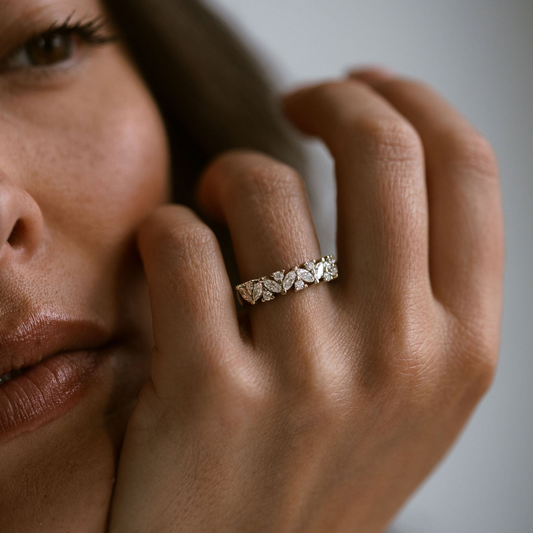 0.15 TCW Round Milgrain Lab Grown Diamond Wedding Band