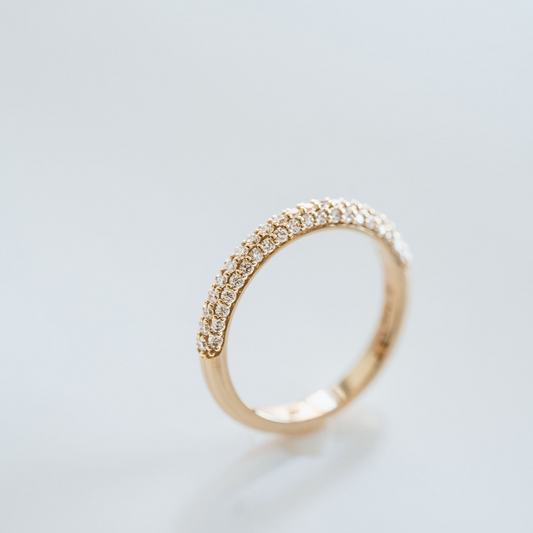 0.15 TCW Round Milgrain Lab Grown Diamond Wedding Band