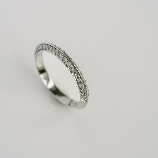 0.15 TCW Round Milgrain Lab Grown Diamond Wedding Band