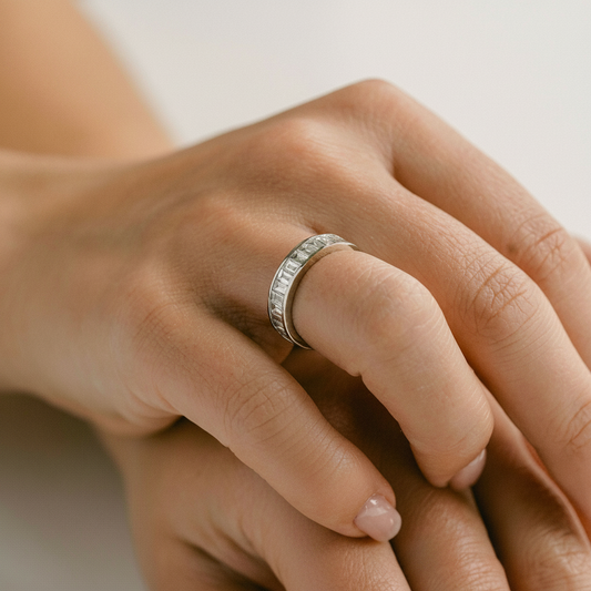 0.15 TCW Round Milgrain Lab Grown Diamond Wedding Band
