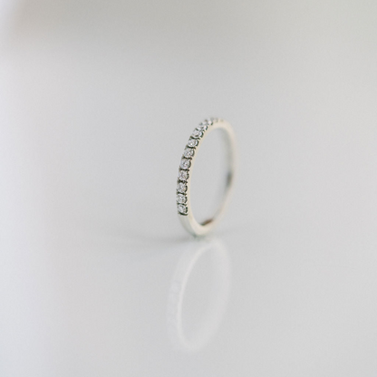 0.15 TCW Round Milgrain Lab Grown Diamond Wedding Band