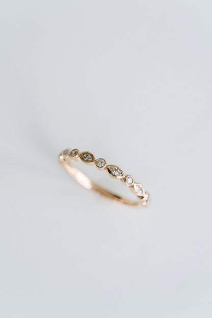 0.15 TCW Round Milgrain Lab Grown Diamond Wedding Band