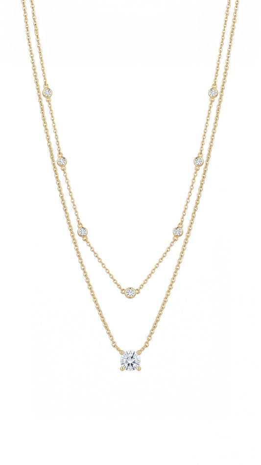 1.185 TCW Marquise Lab Grown Diamond Cluster Necklace