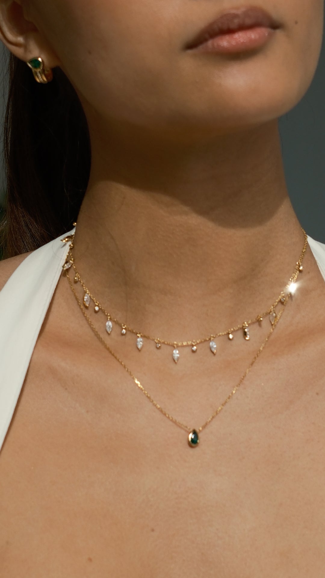 1.185 TCW Marquise Lab Grown Diamond Cluster Necklace