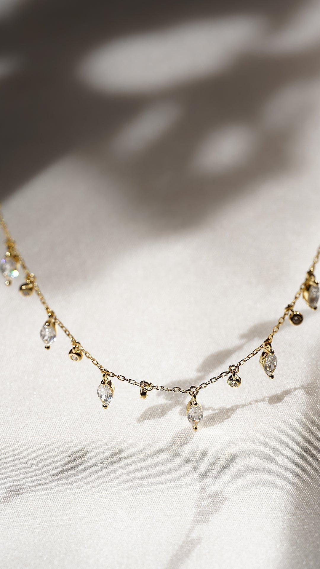 1.185 TCW Marquise Lab Grown Diamond Cluster Necklace