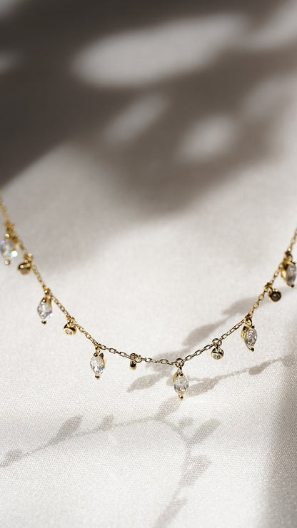 1.185 TCW Marquise Lab Grown Diamond Cluster Necklace