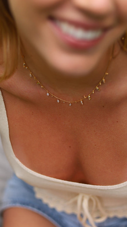 1.185 TCW Marquise Lab Grown Diamond Cluster Necklace