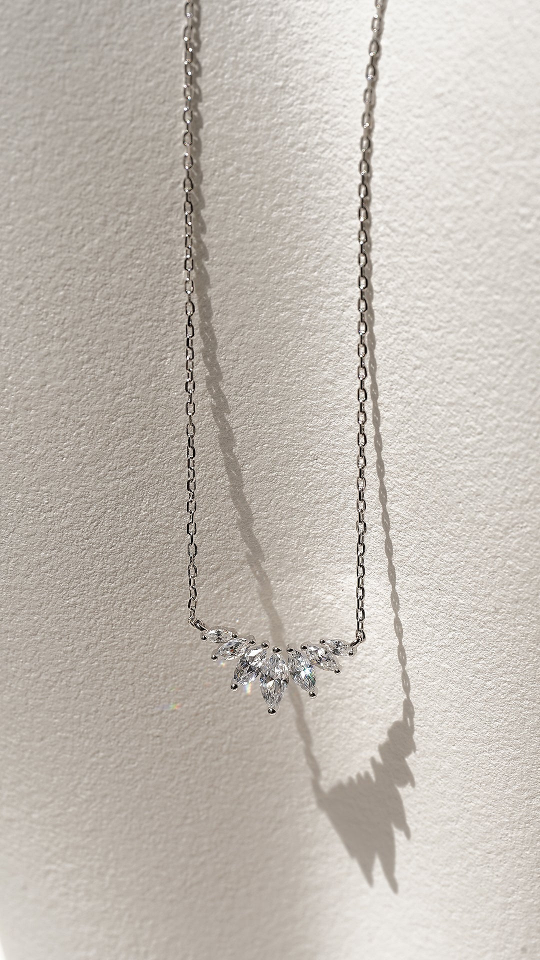 1.185 TCW Marquise Lab Grown Diamond Cluster Necklace
