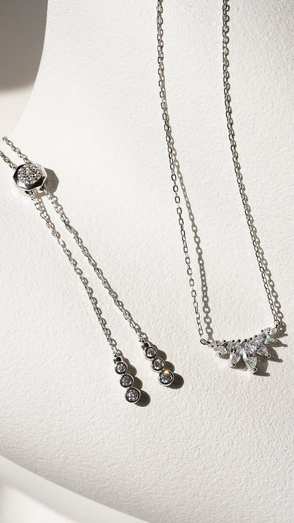 1.185 TCW Marquise Lab Grown Diamond Cluster Necklace