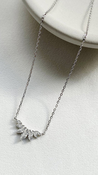 1.185 TCW Marquise Lab Grown Diamond Cluster Necklace