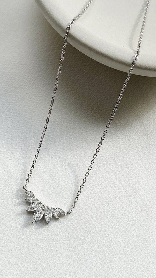 1.185 TCW Marquise Lab Grown Diamond Cluster Necklace