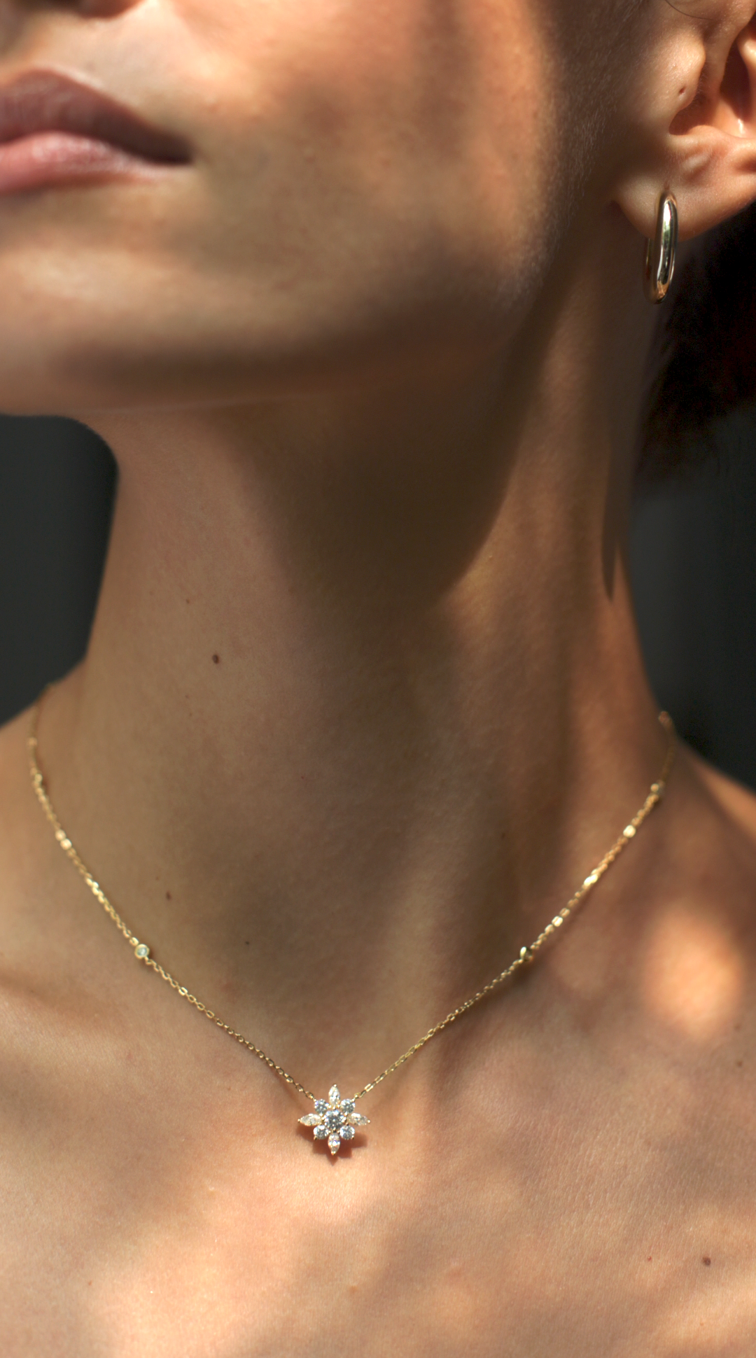 1.185 TCW Marquise Lab Grown Diamond Cluster Necklace