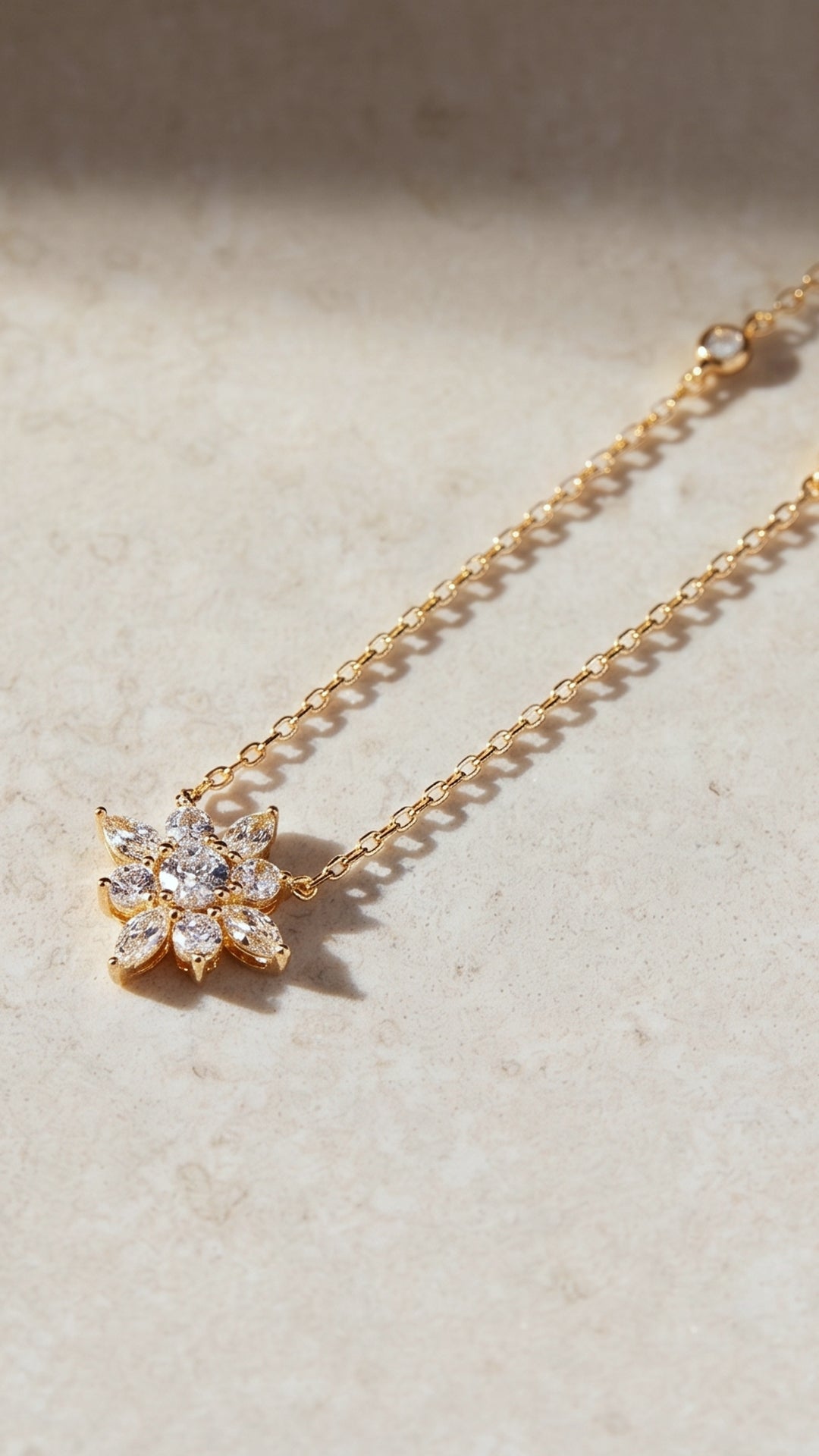 1.185 TCW Marquise Lab Grown Diamond Cluster Necklace