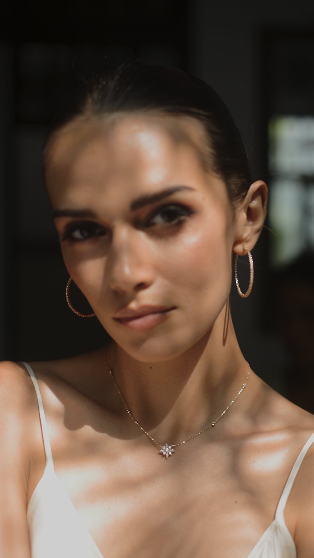 1.185 TCW Marquise Lab Grown Diamond Cluster Necklace