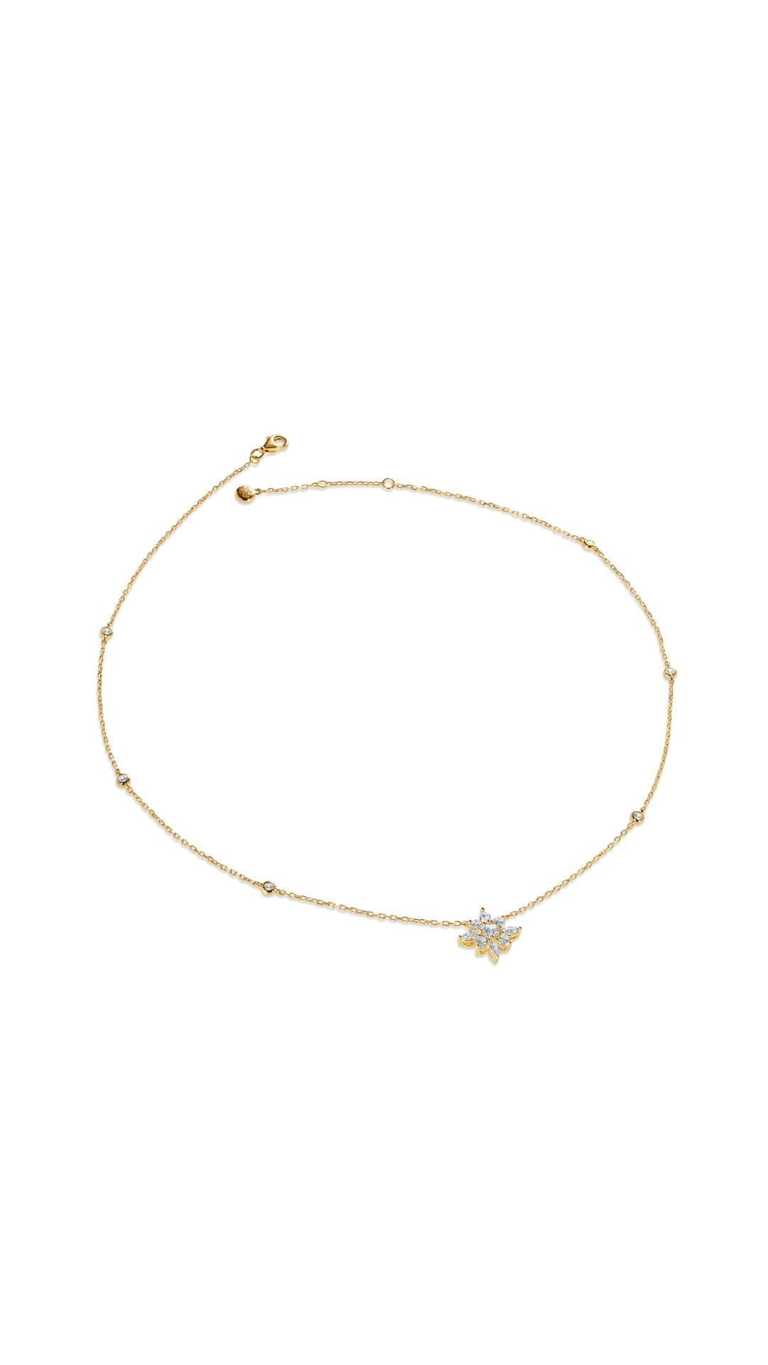 1.185 TCW Marquise Lab Grown Diamond Cluster Necklace