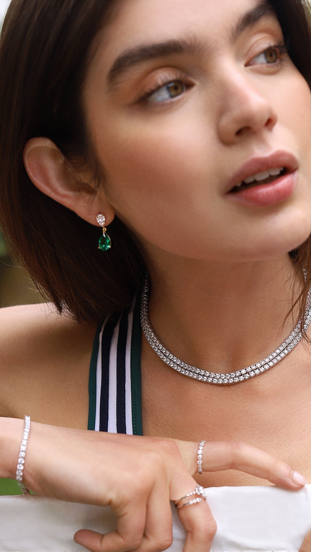 1.185 TCW Marquise Lab Grown Diamond Cluster Necklace