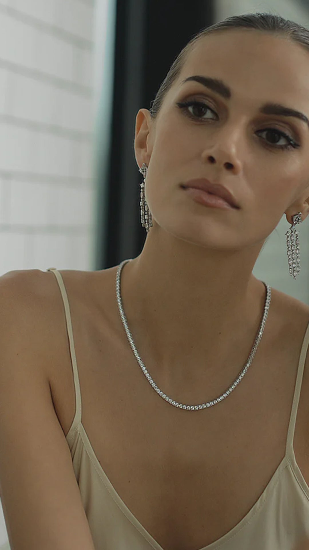 1.185 TCW Marquise Lab Grown Diamond Cluster Necklace