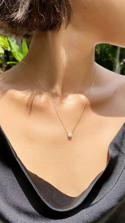 1.185 TCW Marquise Lab Grown Diamond Cluster Necklace