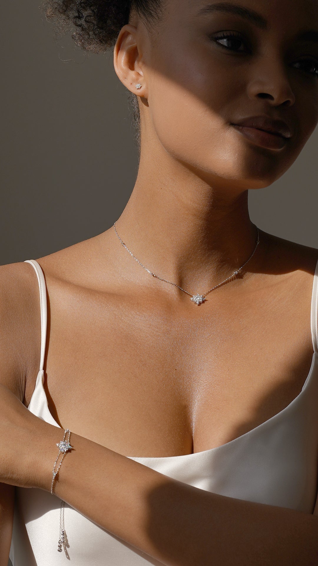 1.185 TCW Marquise Lab Grown Diamond Cluster Necklace