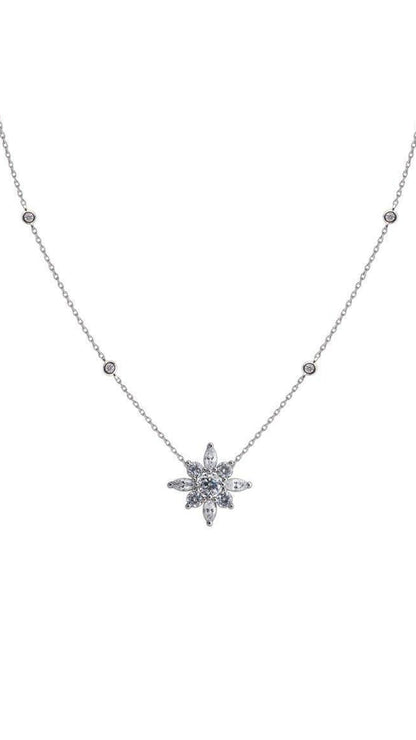 1.185 TCW Marquise Lab Grown Diamond Cluster Necklace