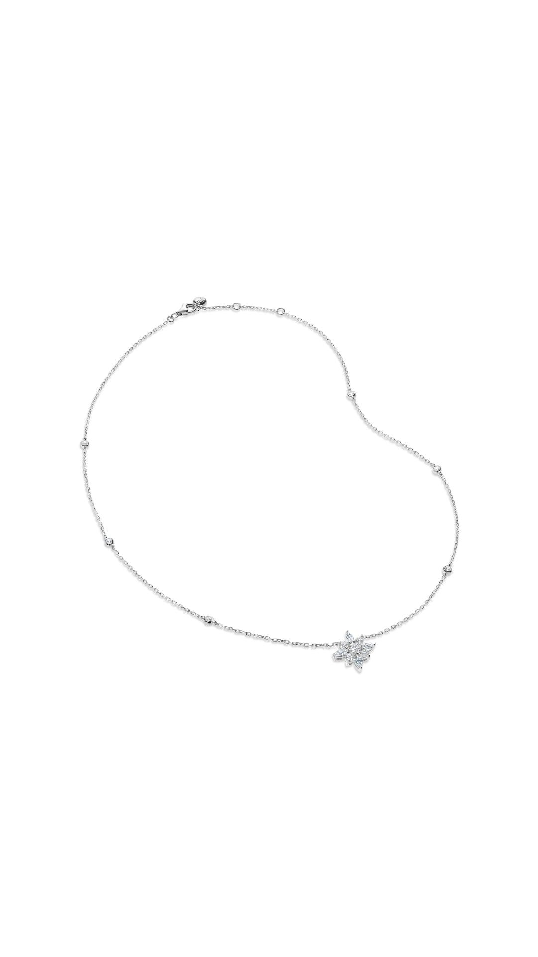 1.185 TCW Marquise Lab Grown Diamond Cluster Necklace