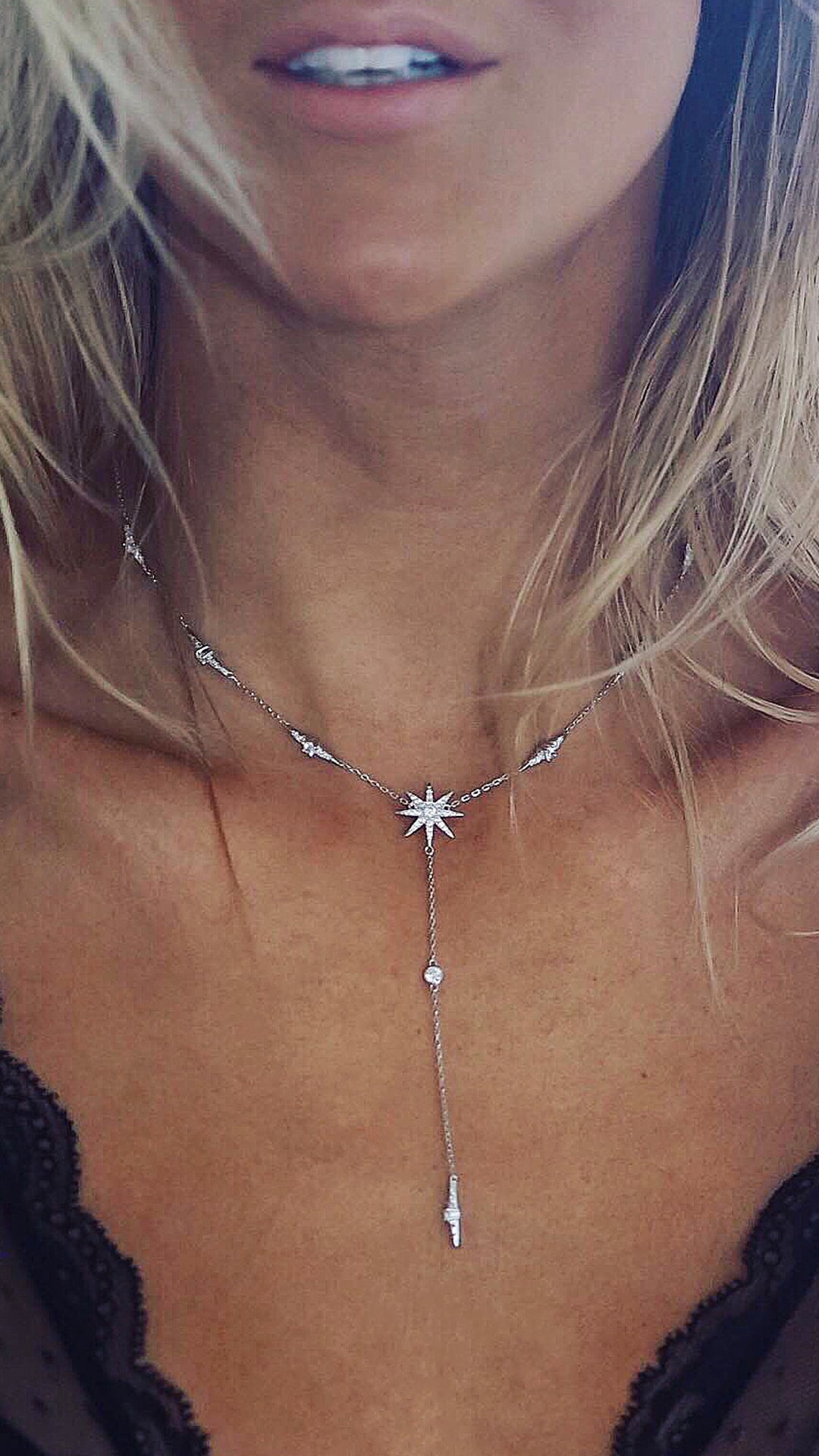 1.185 TCW Marquise Lab Grown Diamond Cluster Necklace