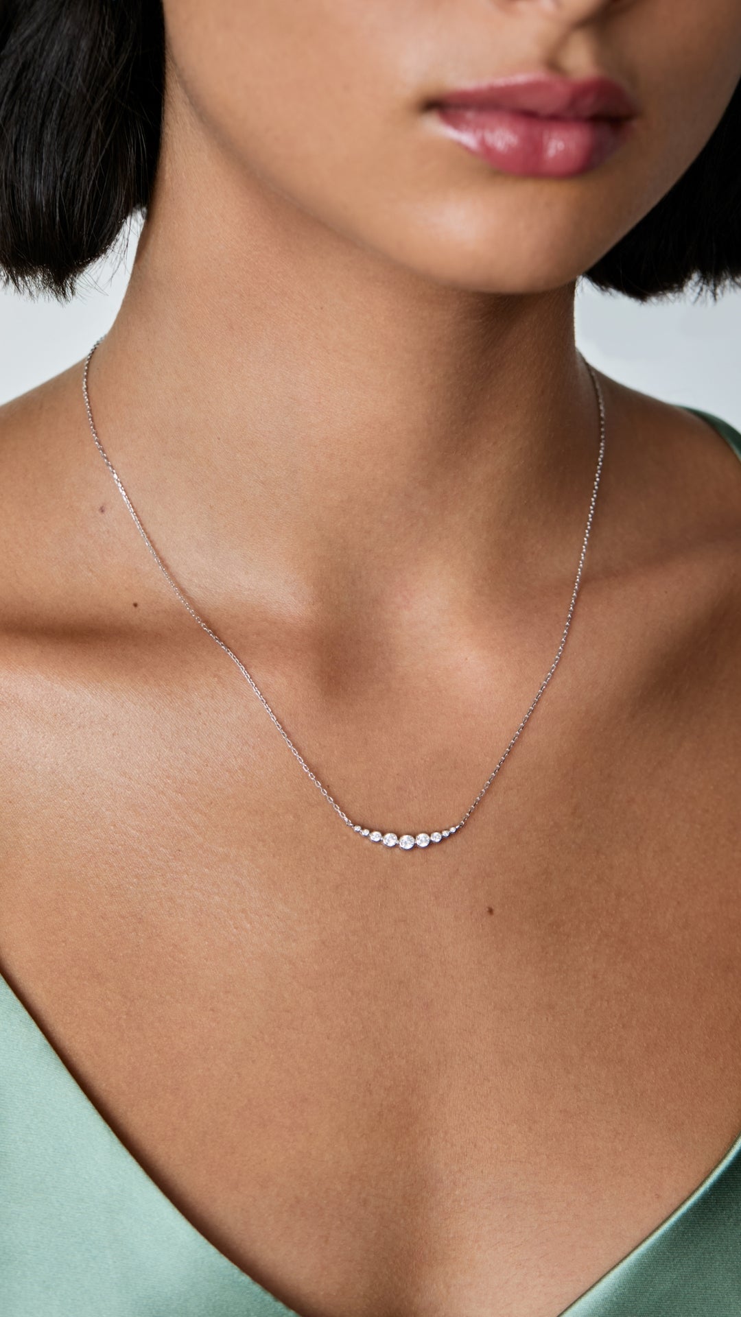 1.185 TCW Marquise Lab Grown Diamond Cluster Necklace