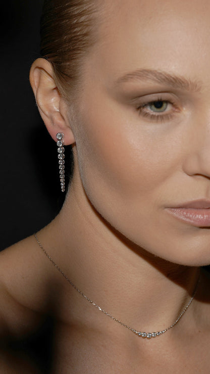 1.185 TCW Marquise Lab Grown Diamond Cluster Necklace