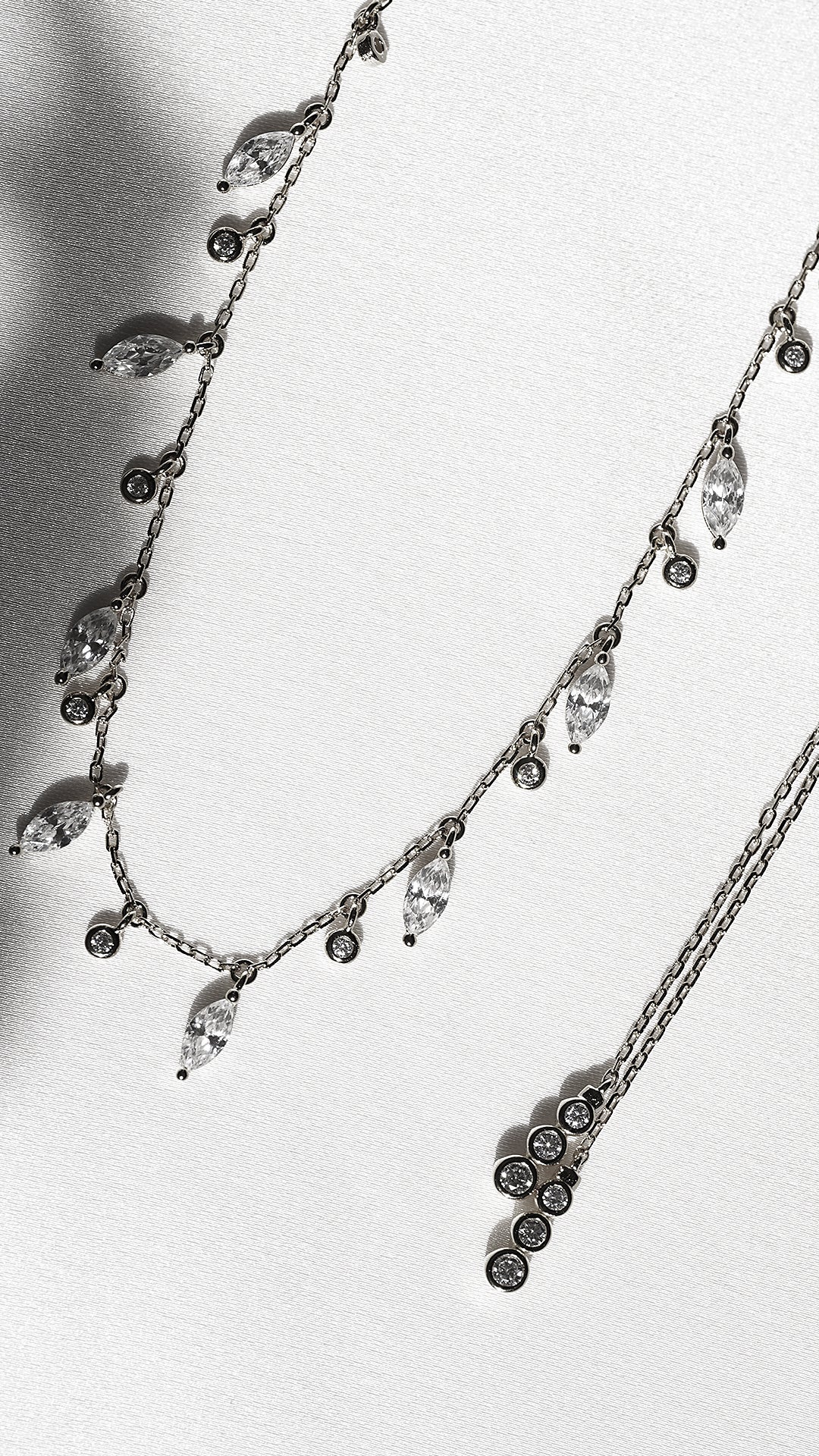 1.185 TCW Marquise Lab Grown Diamond Cluster Necklace
