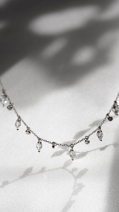 1.185 TCW Marquise Lab Grown Diamond Cluster Necklace
