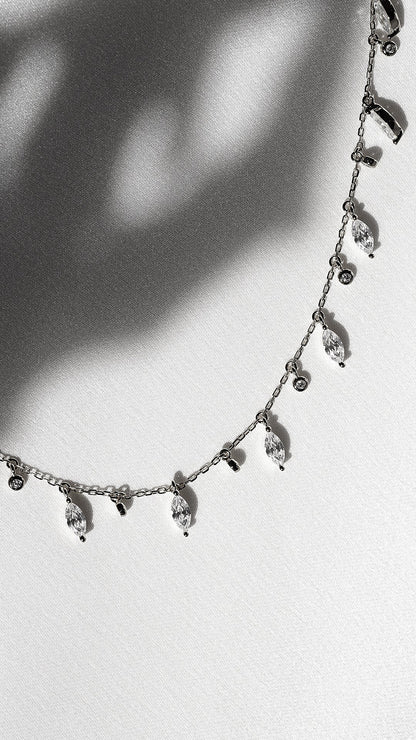 1.185 TCW Marquise Lab Grown Diamond Cluster Necklace