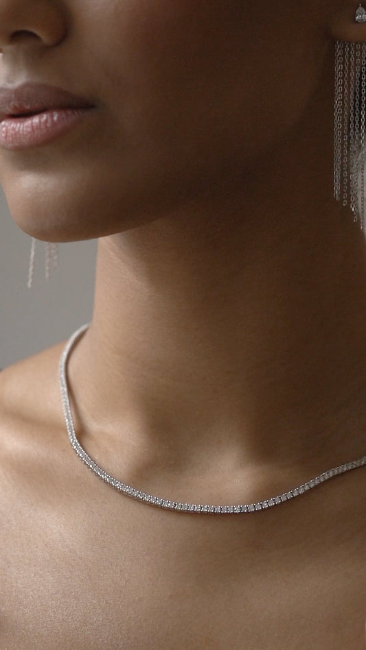 1.185 TCW Marquise Lab Grown Diamond Cluster Necklace