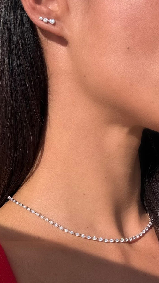 1.185 TCW Marquise Lab Grown Diamond Cluster Necklace